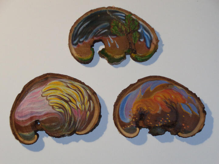 Legni dipinti ad acquarello, da cm.5 a 35/40 c.a.