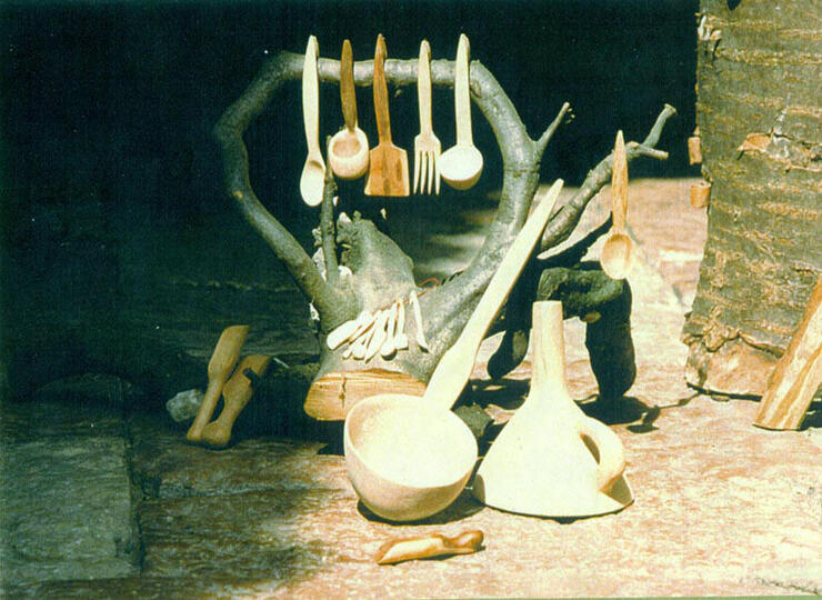 Mestolo e imbuto di legno, mestolini